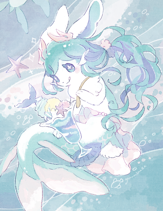 「animal ears mermaid」 illustration images(Latest)