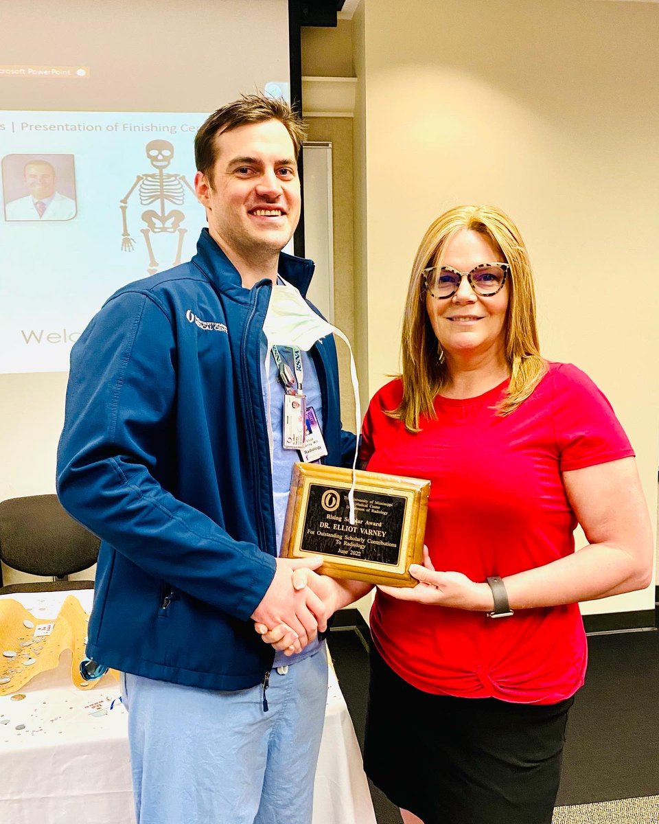 UMMC Department of Radiology (@ummcrads) on Twitter photo Congratulations to the 2021-2022 Radiology Rising Scholar Awardees! Since Aug. 2021, between Dr. Sitta (R1) and Dr. Varney (R2) they have produced 1 grant, 4 awards (2 from <a href="/RSNA/">RSNA</a>), 1 <a href="/RSNA/">RSNA</a> press release, 23 presentations, and 2 peer reviewed publications. 👀 <a href="/ummcnews/">The University of Mississippi Medical Center</a> <a href="/ummc_mcctr/">MS Center for Clinical and Translational Research</a> Congratulations to the 2021-2022 Radiology Rising Scholar Awardees! Since Aug. 2021, between Dr. Sitta (R1) and Dr. Varney (R2) they have produced 1 grant, 4 awards (2 from <a href="/RSNA/">RSNA</a>), 1 <a href="/RSNA/">RSNA</a> press release, 23 presentations, and 2 peer reviewed publications. 👀 <a href="/ummcnews/">The University of Mississippi Medical Center</a> <a href="/ummc_mcctr/">MS Center for Clinical and Translational Research</a>