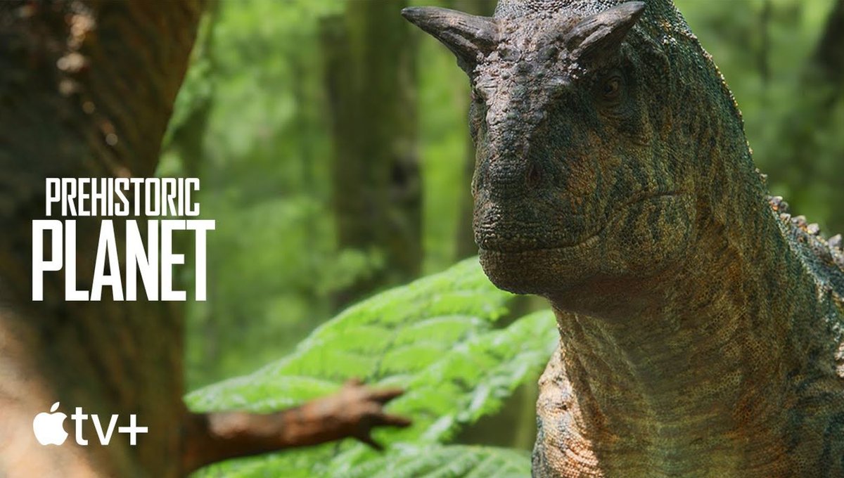 TetZoo's tweet photo. Join me later today as I'll be doing a thread on the science and decisions behind the new @AppleTVPlus @bbcstudios series #PrehistoricPlanet. This time, I'll be talking about what we see in EP 5 FORESTS. #Carnotaurus mating dances, #Triceratops, #Hatzegopteryx and much else! https://t.co/8lr68XVF4U