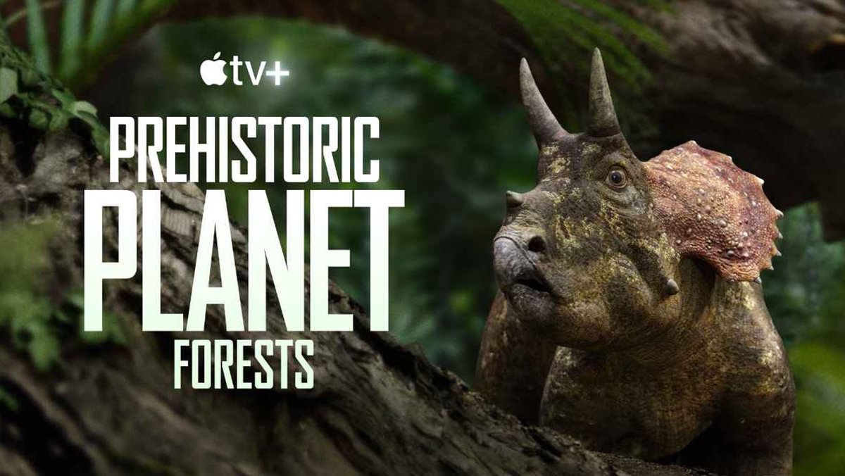 TetZoo's tweet photo. Join me later today as I'll be doing a thread on the science and decisions behind the new @AppleTVPlus @bbcstudios series #PrehistoricPlanet. This time, I'll be talking about what we see in EP 5 FORESTS. #Carnotaurus mating dances, #Triceratops, #Hatzegopteryx and much else! https://t.co/8lr68XVF4U