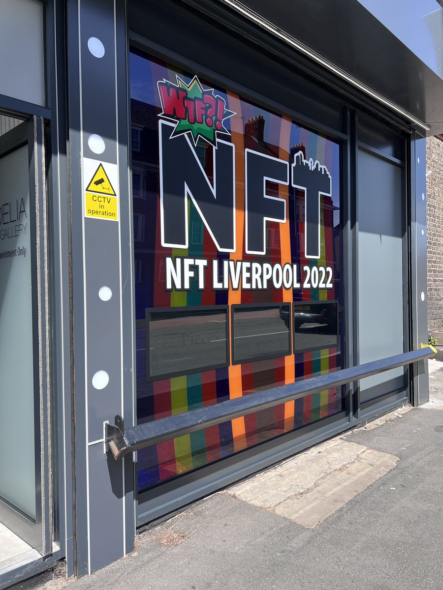 oderspace's tweet photo. Though our work is not being shown there yet at #NFTLiverpool, we are happy to see the amazing artworks on screens in person!

Thank you @Jon_Sharples @mondoir for selecting us and organising this event! https://t.co/31bo5FqCYc