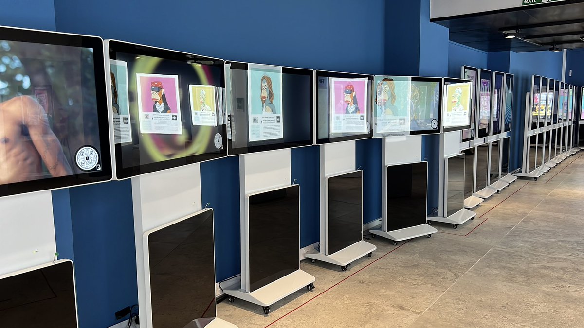 Though our work is not being shown there yet at #NFTLiverpool, we are happy to see the amazing artworks on screens in person!

Thank you <a href="/Jon_Sharples/">Jon Sharples</a> <a href="/mondoir/">Mondoir</a> for selecting us and organising this event!