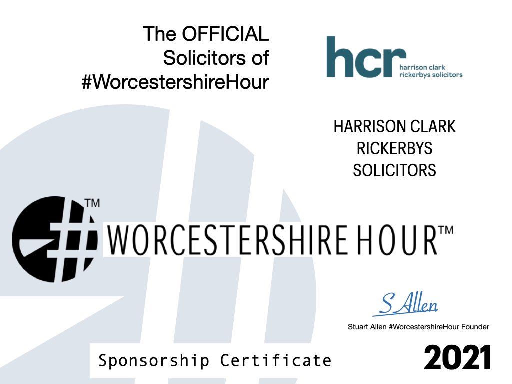 WorcesterHour's tweet photo. Harrison Clark Rickerbys @HCRlaw is the Official Solicitors of #WorcestershireHour 5 Deansway, Worcester #Ad https://t.co/zKVyM6LEHs