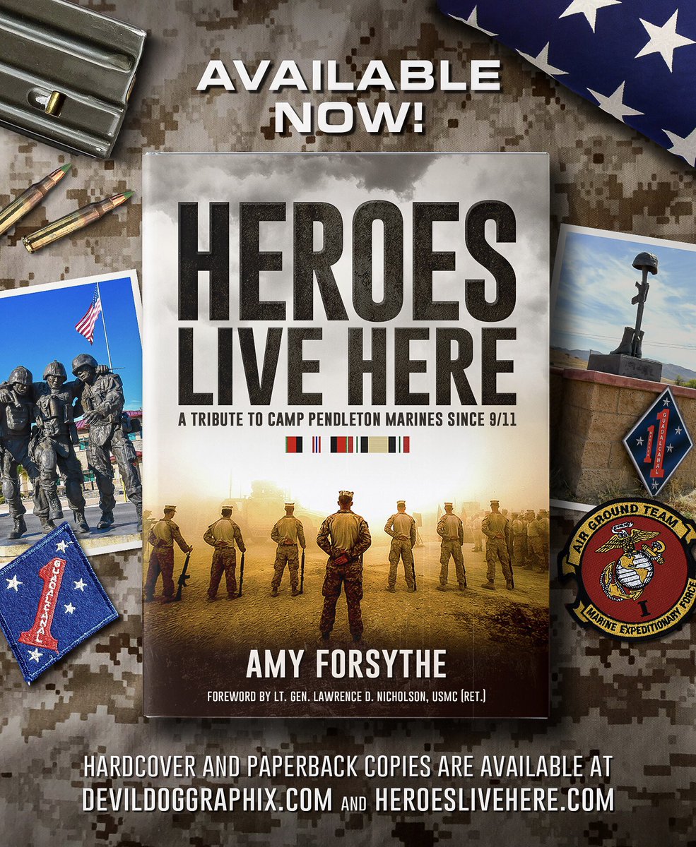 DevilDogGraphix's tweet photo. I'm very excited to announce this collaboration with @amy_forsythe to bring you this amazing new book! I am extremely honored to have designed the cover and several 2-page graphic spreads to help honor my fellow Marines #USMC #book #Marines https://t.co/x8iZDbNcKi https://t.co/gmKhuNUET7
