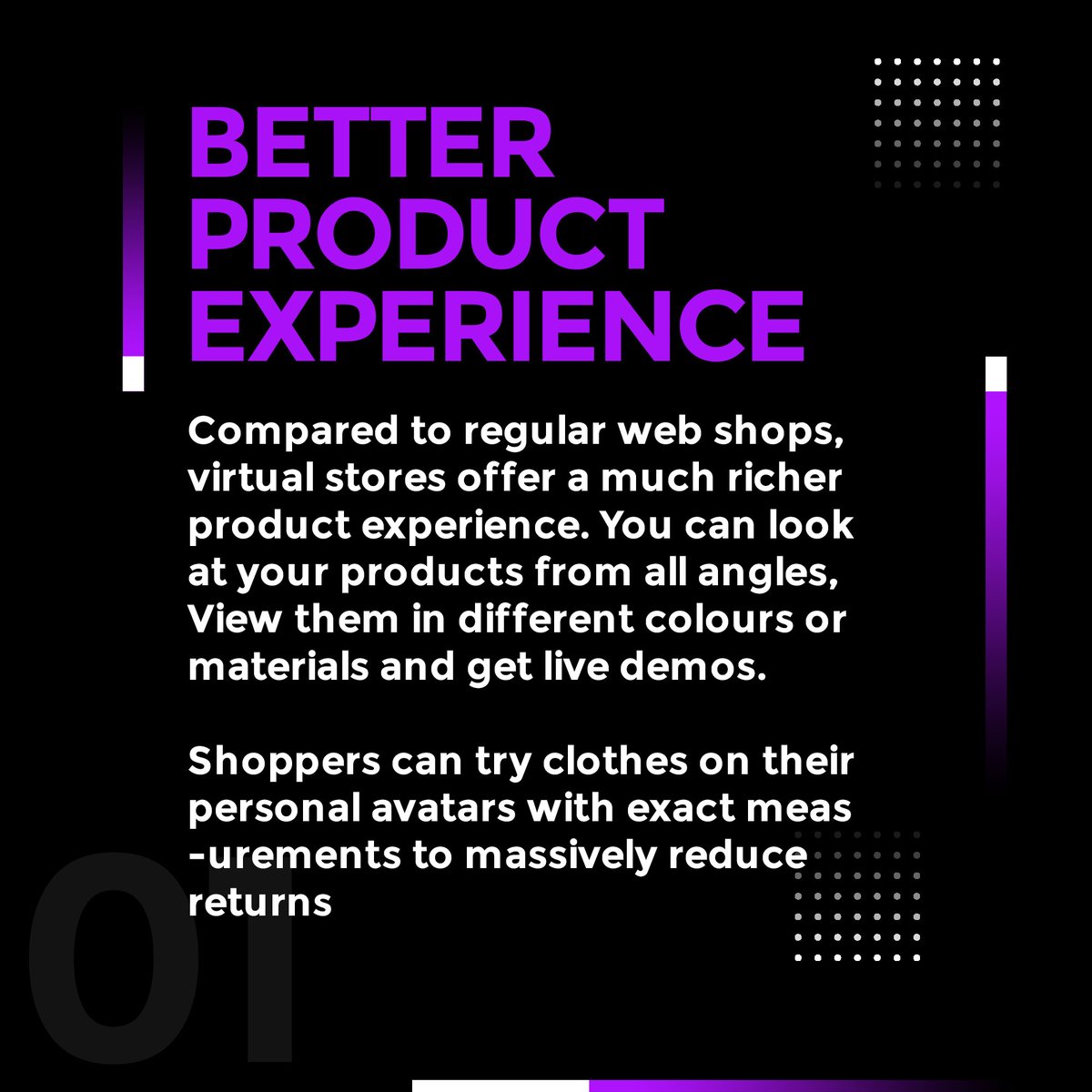 ExartaOfficial's tweet image. Read out the four ways how Exarta Virtual stores will benefit the retailers👇
.
.
.
#virtualstores #exartametaverse #shoppinginmetaverse #landsales #ecommercemetaverse