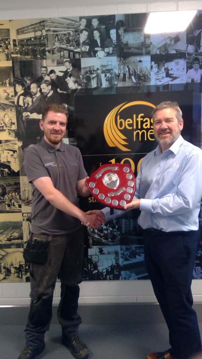 ChrisCorken's tweet photo. @bfastmet Level 3 Plumbing student Patrick McAllister is awarded the Seamus Hann trophy for his skills development and commitment. Patricks was also awarded Apprentice of the Year by his employer, Greenview Gas.
#madeatthemet https://t.co/ILhyNHfRoJ
