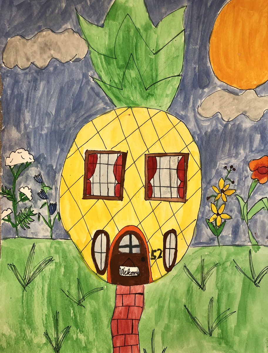 Sixth grade students are spending their last days in art class creating tiny houses 🏡