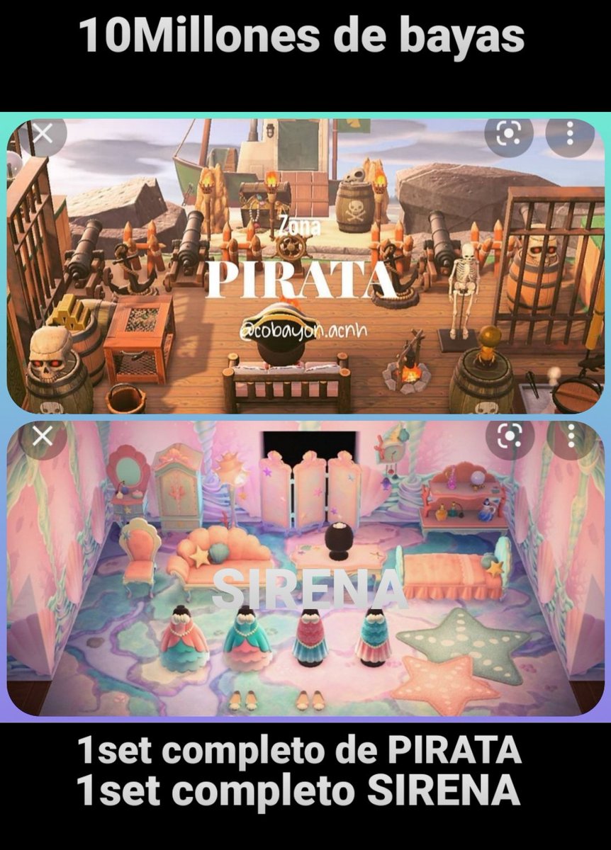 ❣❣SORTEO DE VERANO❣❣
2GANADORES mismo PREMIOO🎁🎁
10MILLONES DE BAYAS 💰💰💰💰💰
1 SET COMPLETO de cada PIRATA Y SITENA🧜‍♀️🧜‍♂️👑💎🧭⚓🏴‍☠️
Para participar:

-Dar RT🔄
-Dar Like❤
Abierto hasta JUEVES 30❣❣❣
#ACNH #AnimalCrossingNewHorizons 
Suerte a todos🤞🍀