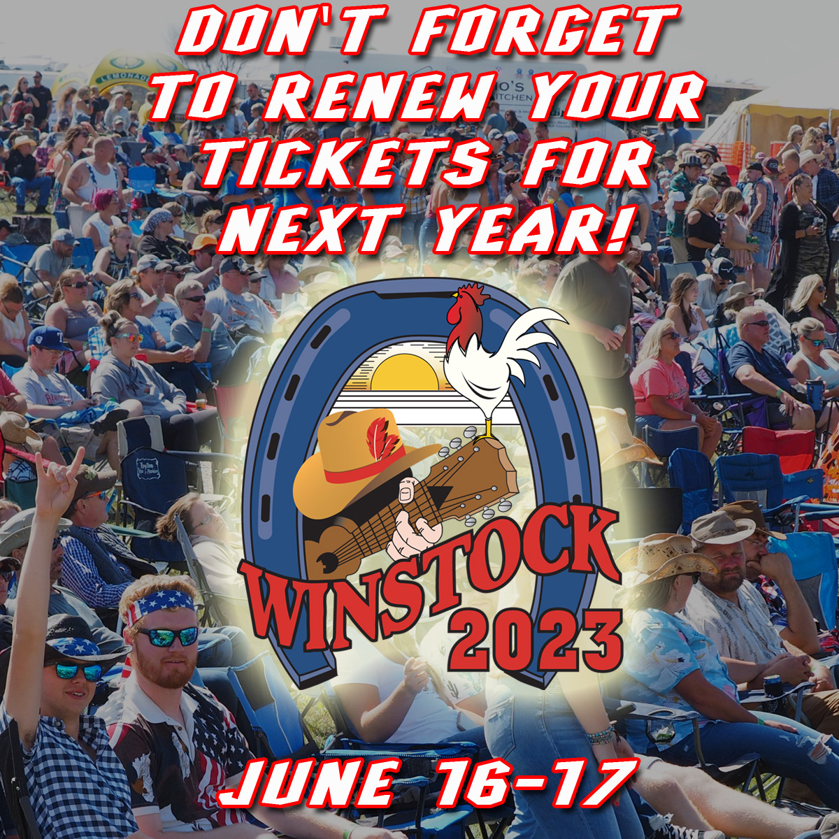 WinstockMN's tweet photo. Remember to renew or buy your tickets for #Winstock23 at the Information Tent and they'll get you set up and ready for next year's event. #Winstock22 https://t.co/2ZWSriQkSi