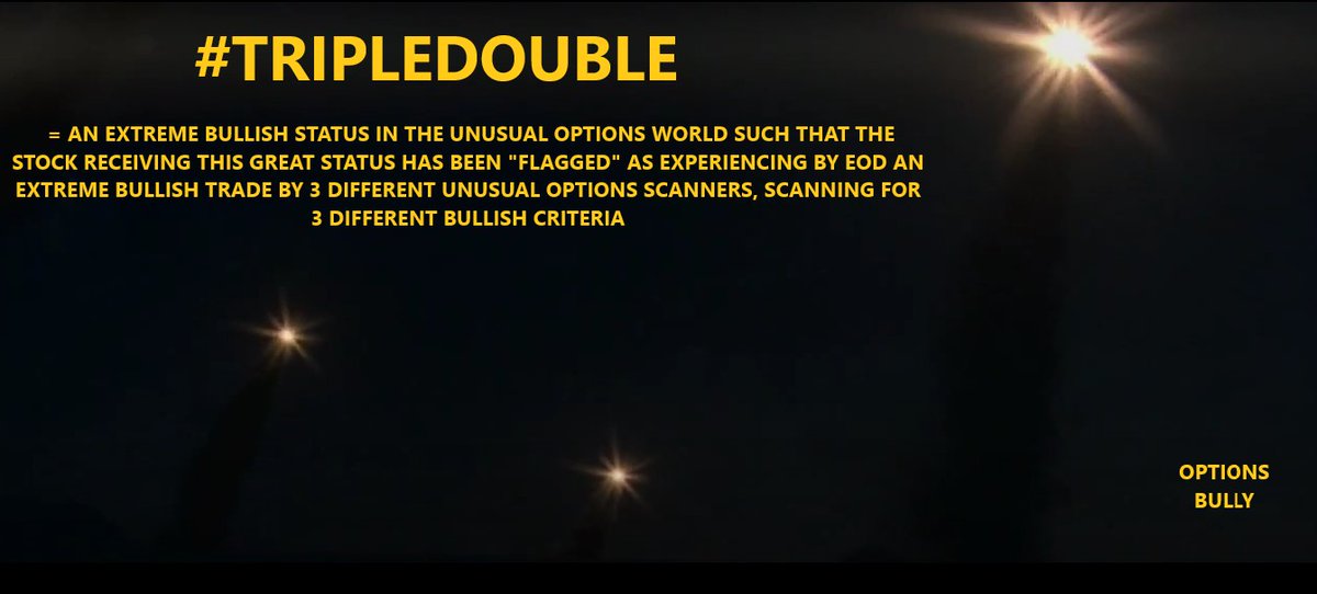 Fredbenz0's tweet photo. #OPTIONSBULLY PRESENTS➡️06/16 #TRIPLEDOUBLEs & #QUADRUPLEDOUBLEs
#TRIPLEDOUBLE🏅 $CLAR
#QUADRUPLEDOUBLE 🏆 NONE
THESE ARE OBJECTIVE MEASURES OF UNUSUAL BULLISH ACTIVITY AS IT ONLY GOES BY WHAT MACHINES DEEMED UNUSUALLY BULLISH EOD VS MY OWN JUDGEMENT https://t.co/yIsx2kIVEK