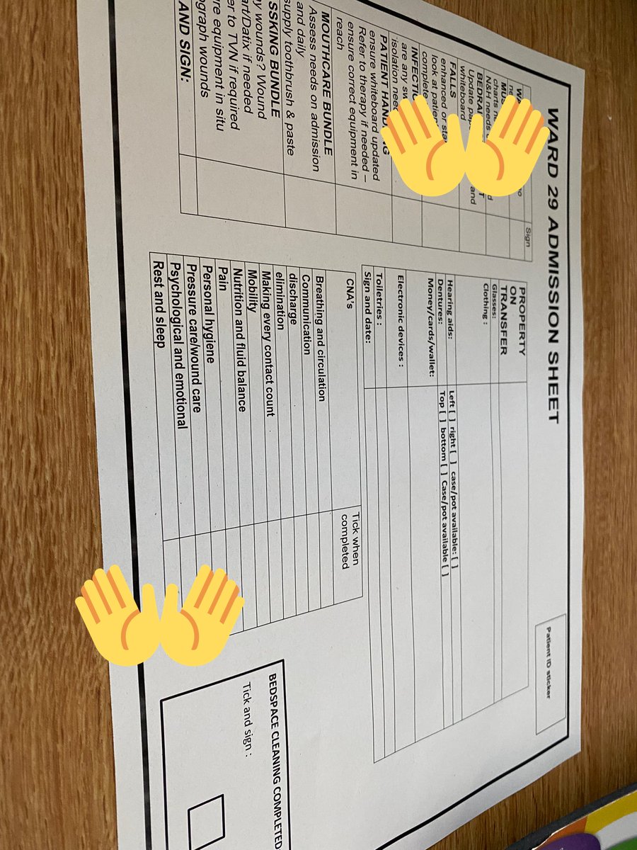 Staff have all contributed and created a new admission proforma for our patients 👏🏻💚  easy to use and prompts staff well! #teamworkmakesthedreamwork