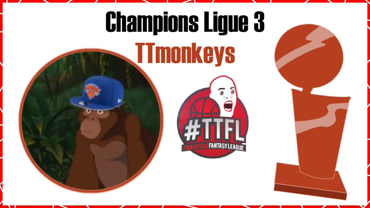 Voici les champions #TTFL 2021/2022 de #TTFLigue3 : <a href="/SingeTTFL/">TT Monkey's</a> 
Félicitations à eux 🏆👏

#TTFLAwards #TTFLHistory #TTFLPlayoffs