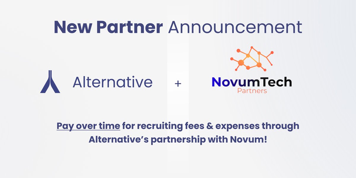 Excited to kick off our New Partner Announcements with NovumTech Partners. Great to partner with Scott Gordon &amp; provide his clients with an incredible pay over time solution for all your recruiting expenses.

Check them out &amp; get in touch w/ Scott today.

#b2b #bnpl #partnership