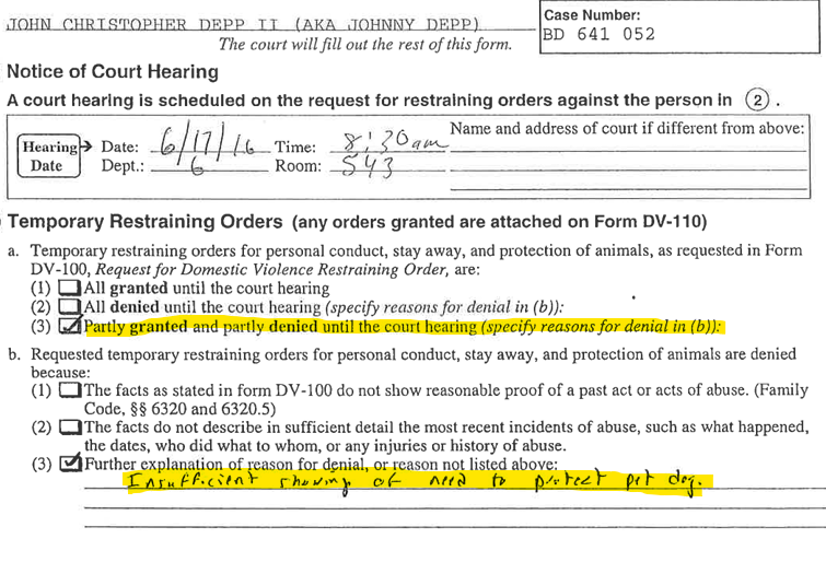 belle_epoque86's tweet photo. DEAD! For her court application, Amber Heard DEAD ASS put on her TRO application that the reason she needed the restraining order was to PROTECT THE DOG 😭🤡....the dog...that stepped on the bee - needless to say even that court found her hard to believe #AmberHeardIsANarcissist https://t.co/gYzKlyipRF
