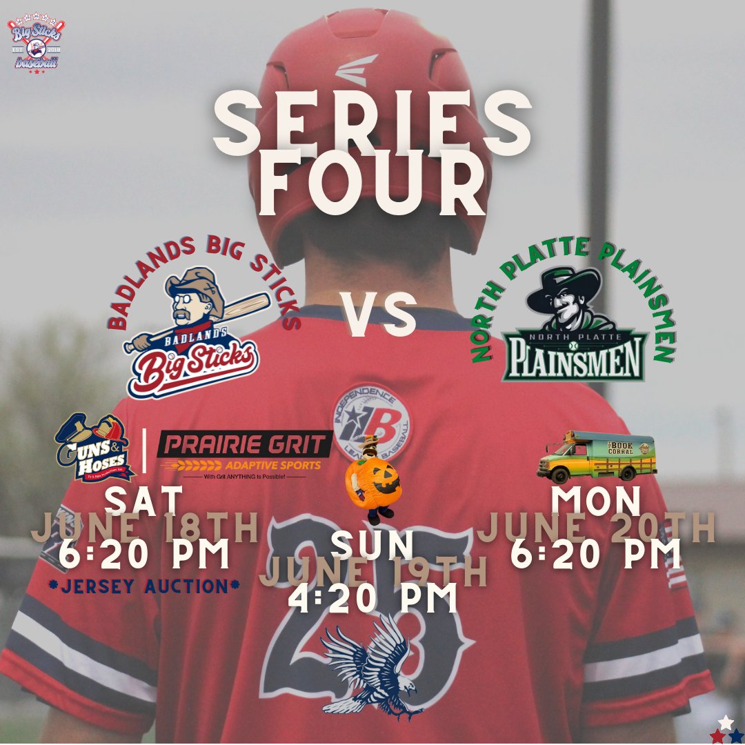 BadlandsBigStix's tweet photo. The Big Sticks are back with yet another home series! 😎🥳Come and cheer on all you're favorite players and don’t forget to wear you favorite costumes for Halloween night! ❤️⚾️💙🎃👻#iLB #stixnation https://t.co/0xc4YHqP99
