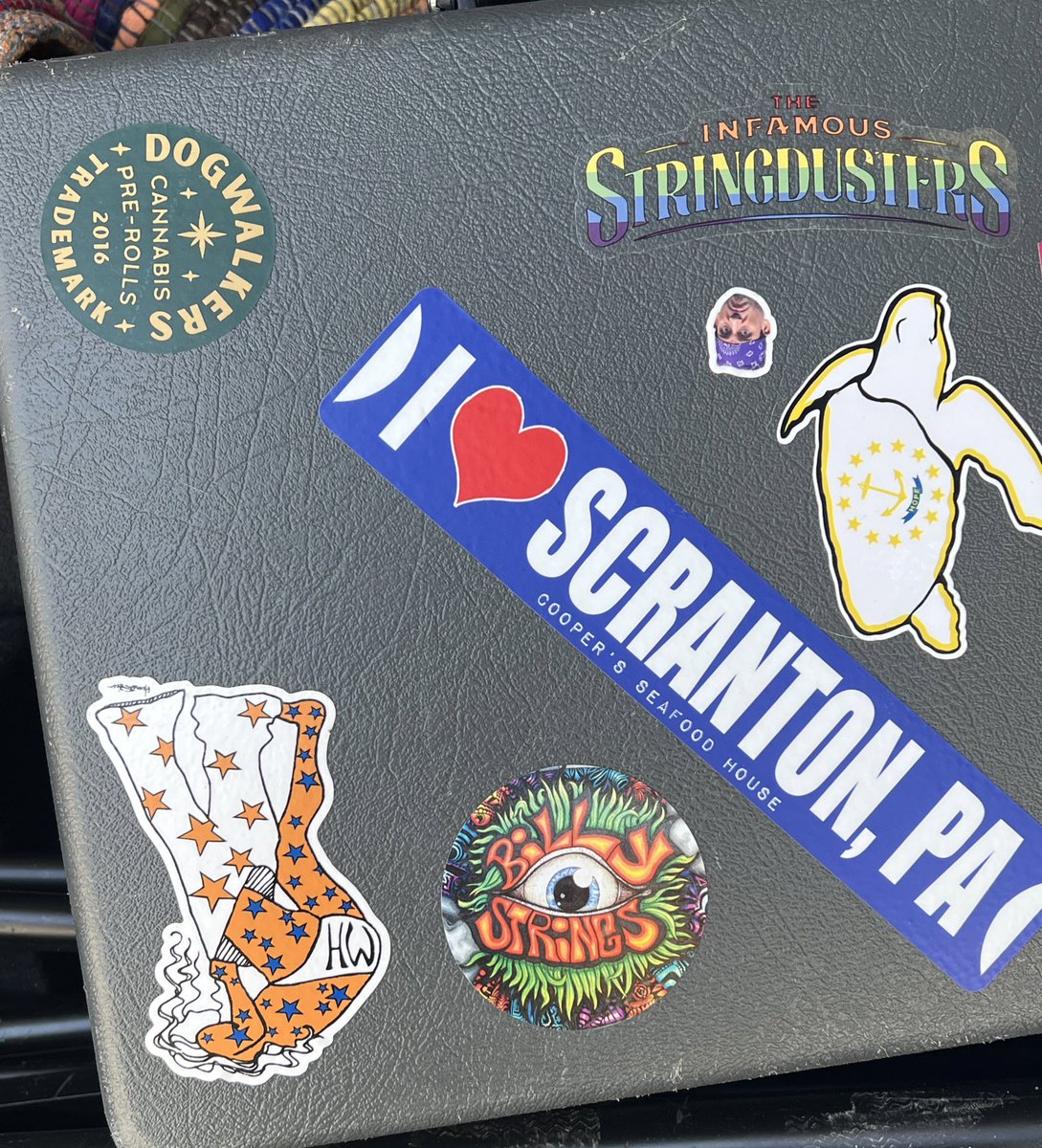 kyleahurd's tweet image. @BillyStrings sticker mail from PA! Thank you so much @misslayost &amp;amp; Zach! Goes great with my briefcase collection! #billystrings #stickermail