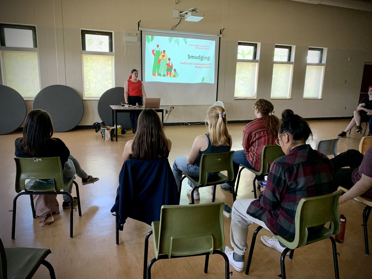 HshSocials's tweet photo. Emma Humphries of the Holy Spirit Indigenous Alliance explaining and performing a smudging ceremony. Thank you Emma! https://t.co/L3Cj4COFJW