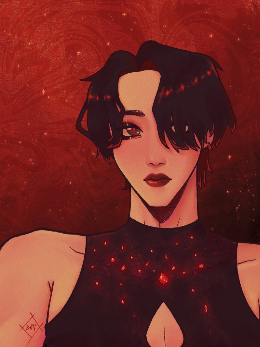 hellberri's tweet photo. glitter &amp; sparkles ❤️✨ 

#ATEEZfanart #SEONGHWA 
#에이티즈 #성화 https://t.co/ThjVlQGr1F