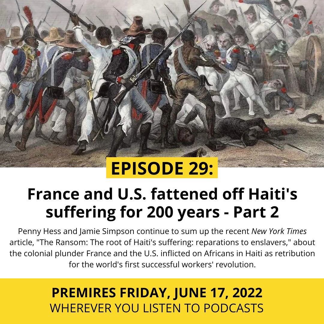 UhuruSolidarity's tweet photo. New ep of White Lies Shattered at 3pm ET today. African Internationalist analysis of NY Times article, "The Ransom” re: colonial plunder France &amp; U.S. inflicted on #Haiti as retribution for the world's first successful #workersrevolution. On @blackpower96fm &amp; #podcast platforms https://t.co/U3jbBKuJfY