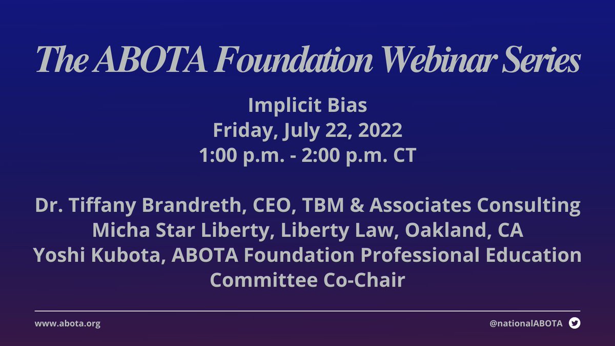 The next installment of the ABOTA Foundation Webinar Series is on July 22! Register here: ow.ly/46aA50JtP2G