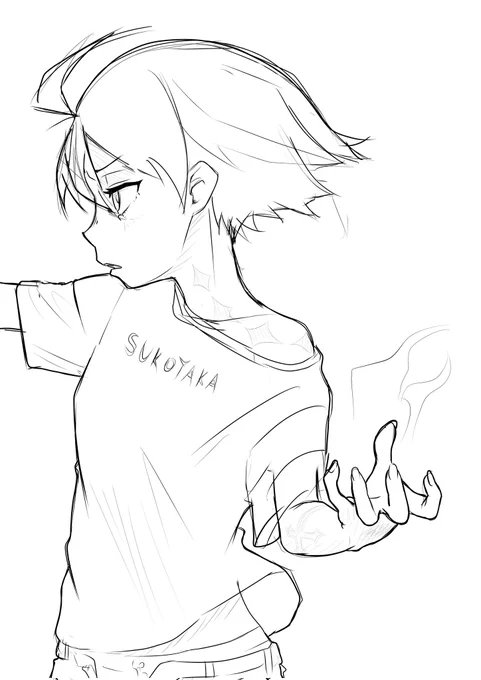 #イラスト #絵 今日はお絵描きお休みの過去線画 ぐっすり寝て明日は前回のラフを練り練りするよ