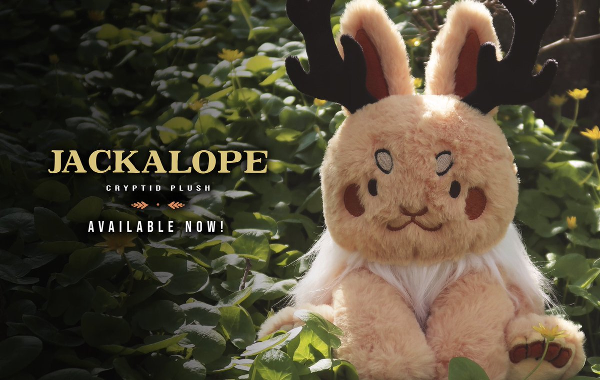 Lizard_Bitt's tweet photo. THEY’RE HERE!! 🎉
.
Jackalope &amp; Mothman plushies are now available in my shops! Please keep in mind orders will not start shipping until I am back from vacation on July 1st. Also, if plushies sell out do not fret! More will be available in my next shop update. Happy shopping! 🧡 https://t.co/MeJCO4ieDM