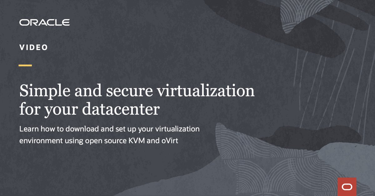 Did you know you can patch your VMs with #Ksplice with no downtime? Watch the video to learn more about KVM and Ksplice, included at no extra cost with Oracle Linux Premier Support. social.ora.cl/6011zjzb9