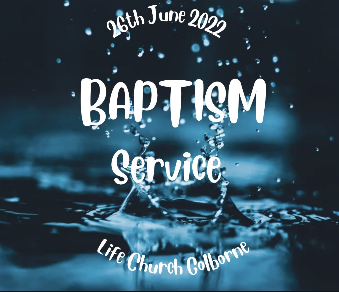 LIFEgolborne's tweet photo. Acts 2:38 says, “Peter replied, “Repent and be baptized, every one of you, in the name of Jesus Christ for the forgiveness of your sins. And you will receive the gift of the Holy Spirit.” 

It’s not too late…

If you want to be baptised on 26th June, please let us know. https://t.co/oB2IxrqV8H