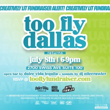 TooFlyFund's tweet photo. Join us for this creativelyLIT happy hour fundraiser as we raise funds for passports, travel grants and more!

Help us on our journey to raise $10,000 this summer to help 60 students in honor of Too Fly's 6th Birthday! #60for6

MUST BE 21+ TO ATTEND

RSVP https://t.co/Q0V3xCM4NV https://t.co/y0Dv7aNSTX