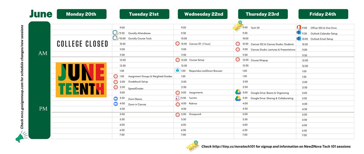 NOVA_CETSS's tweet photo. Register for some trainings next week!  Enjoy your three day weekend. https://t.co/x9nEeYguk2