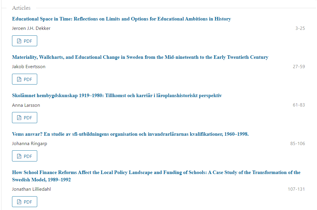 utbhist_natverk's tweet image. The Nordic Journal of #histed has opened, feat. articles by Jeroen Dekker, @Ringarp @J_Lilliedahl  and others! journals.ub.umu.se/index.php/njed…