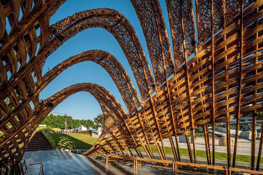 parametricarch's tweet image. Bamboo Pavilion Designed by ZUO STUDIO Expresses the Natural Beauty of Taiwan in the Industrial City of Taichung.

 #Bamboo #BambooStructure #bambooarchitecture #timber #wood #woodwork #pavillion #installation #architectureproject #fabrication #digitalfabrication #fabricate