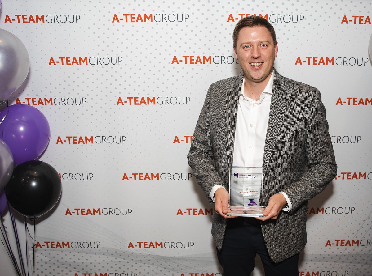 WeAreAdaptive's tweet photo. We are proud to announce that Adaptive won the A-Team TradingTech Insight Awards USA 2022 for Best Specialist Trading Technology Consultancy! ππ More info: https://t.co/8uTJlCEz4b Β· @TradingTechIns Β· #Awards #BestConsultancy #FinTech https://t.co/CPndSDP2Sg