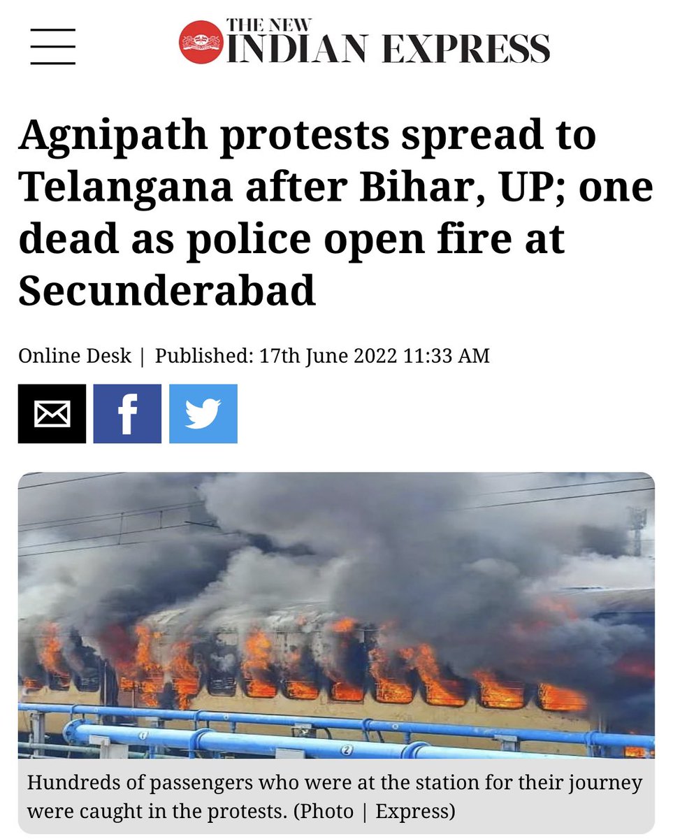sawad_kallarpe's tweet photo. India has reached the point where the police could hold a #golibar(firing gun) for military aspirants ……

 Fascism is killing India 
#Secunderabad 
#AgnipathRecruitmentScheme https://t.co/zg9ZOfILRZ