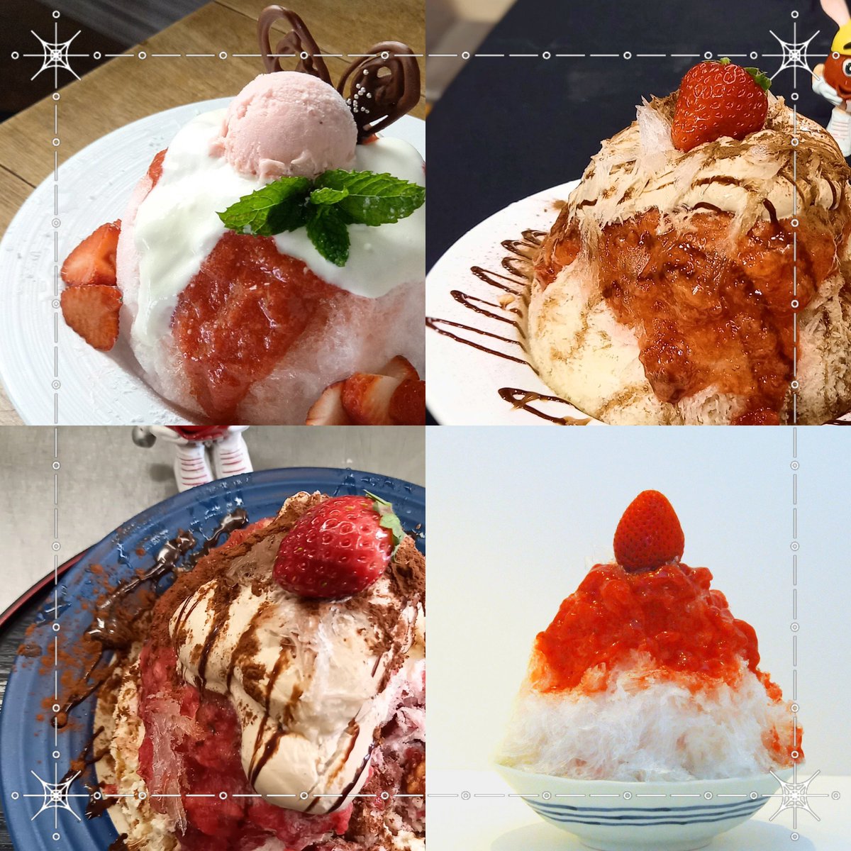 BEARSkitchens's tweet photo. 国産生苺メニュー🍓いよいよ食べ納めです😢
#苺のかき氷
#MIXBerryティラミス
#Wレアチーズ #抹茶ティラミス #赤肉メロン #チョコミント #オレンジ #Citrustea #苺ティラミス #手造り練乳 #カフェ巡り #BEARSkitchen #八義 #かき氷巡り https://t.co/rDcoR2cekR