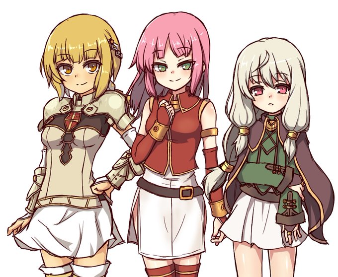 マリカ、ミリアも描いて改めてライラン三人組やで。
なお新作の時系列では既にライラン領にはおらず、別の領地に滞在中だとか。 