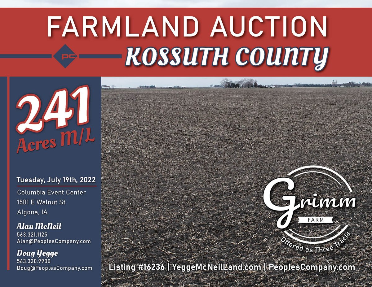 Peoples Company on Twitter "⚠️LAND AUCTION 241 Acres M/L in Kossuth