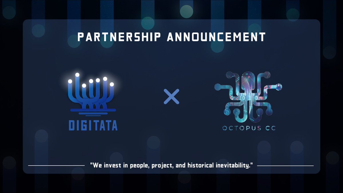 DigitataCapital's tweet image. 🥂PARTNERSHIP ANNOUNCEMENT

@DigitataCapital🤝@OctopusCrypto 

✨ Octopus Crypto Capital is the world's first DEAM (#Decentralized Asset Management) ecosystem.

We are happy to collaborate with kindred-spirit teams. Give them huge welcome🎉