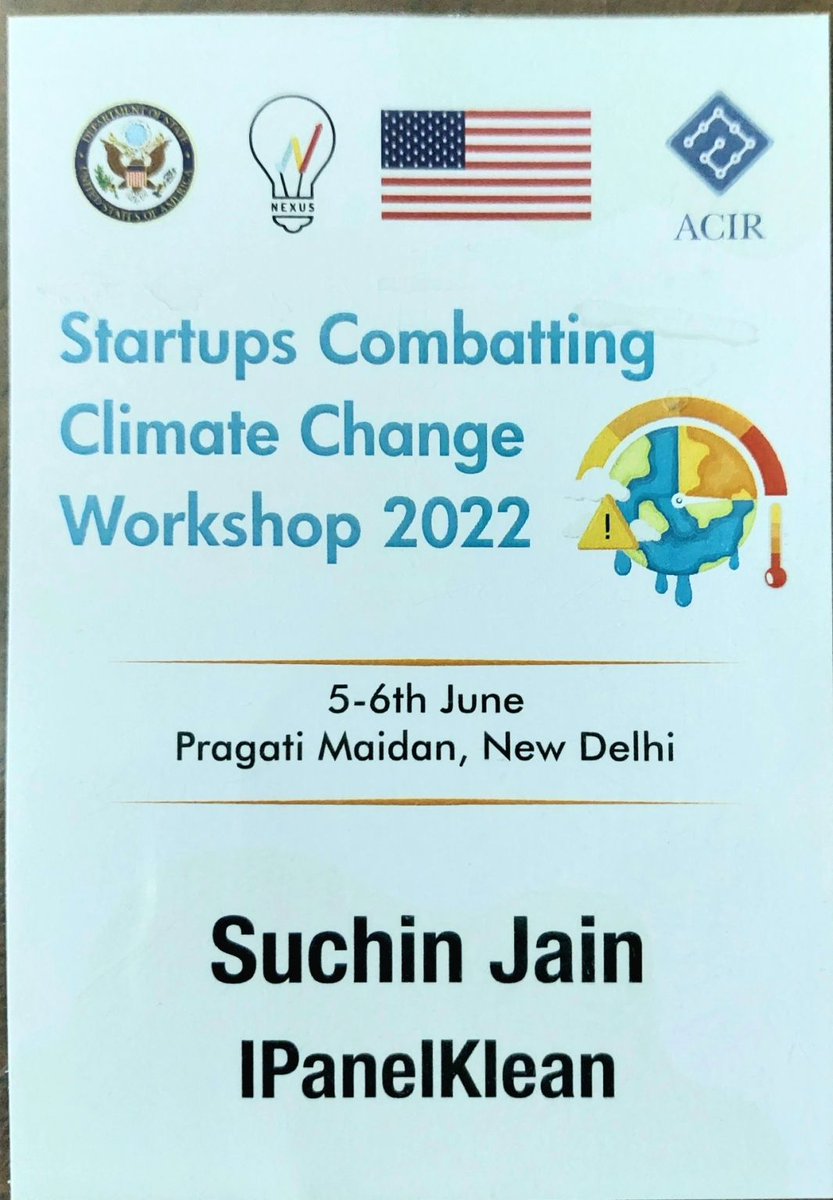 A proud moment for #ipanelklean to be one of the panelist on  Startup combating climate change workshop organised by Nexus,  ACIR and US Embassy.
zcu.io/95xd

#startups #climatechange #solar  #ipanelklean #startupclimateaction #startupsforclimateaction