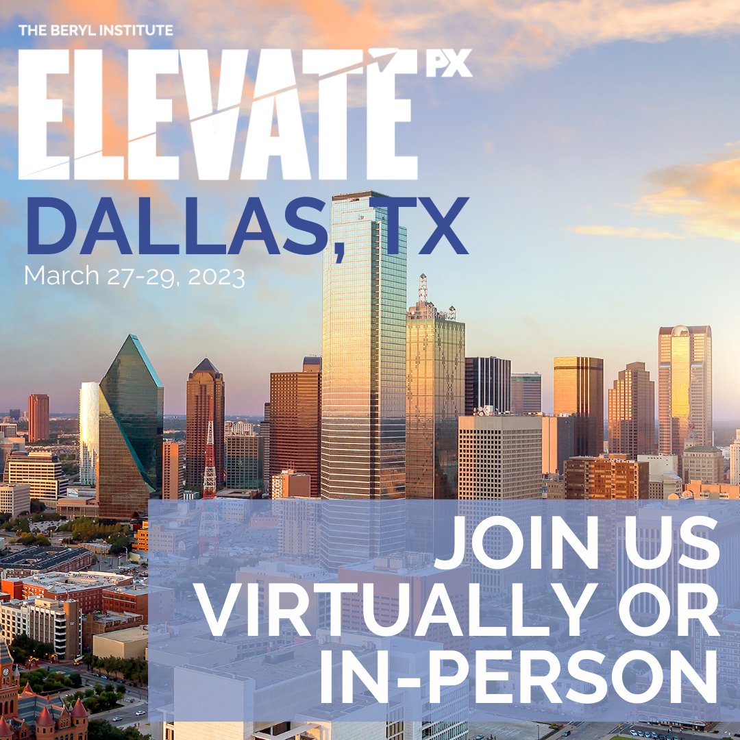 BerylInstitute's tweet photo. Call for submissions for breakout and poster sessions and registration is now open for ELEVATE PX 2023. Have a great strategy or success story to share? Consider submitting for a session. Learn more: https://t.co/KwvB0c4u65.
#ELEVATEPX23 #HumanExperience #PX #TransformHX https://t.co/CxRzBX4qVb