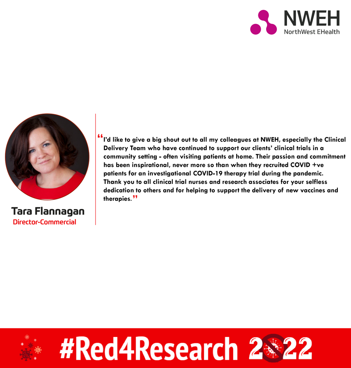 We are extremely proud of everyone at NorthWest EHealth who have worked hard and contributed to the COVID-19 research. Thank you to everyone participating, undertaking and supporting research and trials. #Red4Research #COVID19 #Covid19research