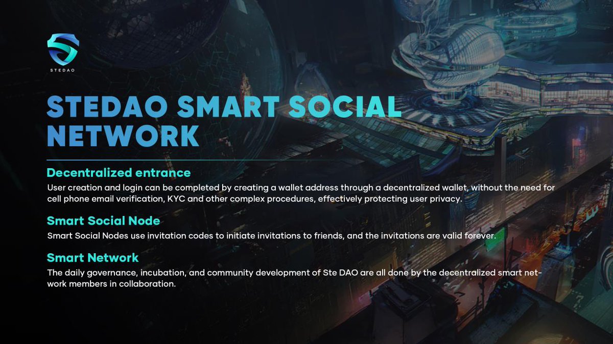STEDAO_BSC's tweet photo. Learn about our STEDAO Smart Social Network today.
#STEDAO #Metaverse #NFT #BSC #DAO https://t.co/FomcD4YbM8