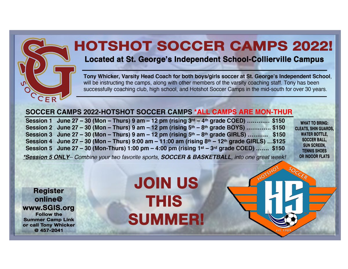 SGIS SOCCER (@gryphssoccer) on Twitter photo Still time to sign up and join us for some development and fun June 27th-30th! Still time to sign up and join us for some development and fun June 27th-30th!