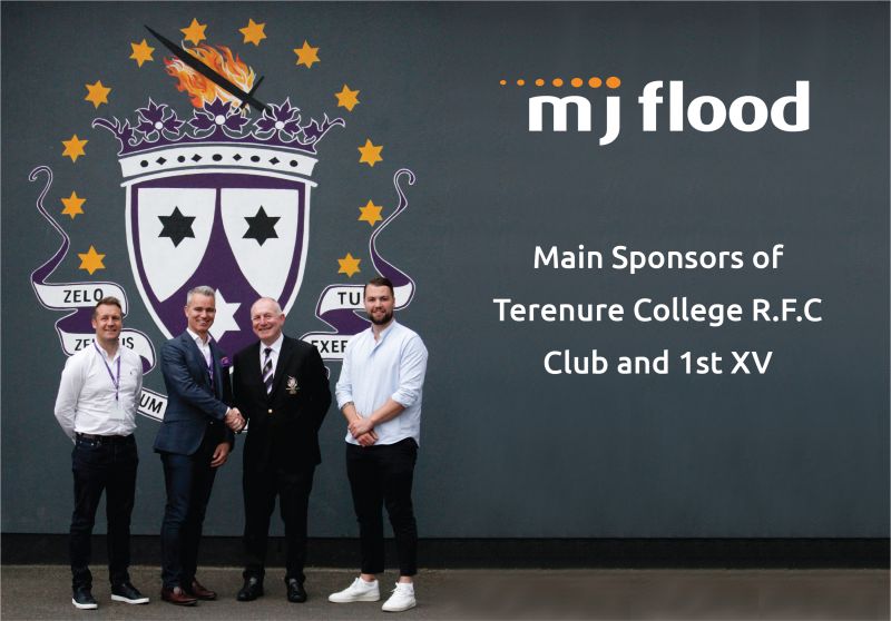 MJ Flood are delighted to announce that we will be the main sponsor for <a href="/terenurerugby/">Terenure College RFC</a> for the coming season. We wish the team the best with the upcoming season.

Pictured L/R: Robbie Devlin (MJ Flood), Mark Philips (MJ Flood), Tommy D’Arcy (TCRFC) &amp; Harrison Brewer (TCRFC)