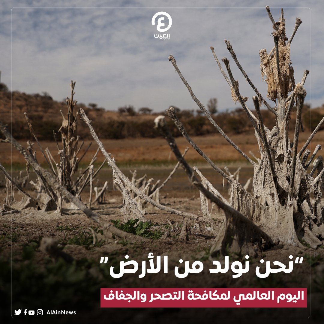 AlAinNews's tweet photo. بشعار "العمل معا للتغلب على أزمة الجفاف" يحتفل العالم اليوم بـ #اليوم_العالمي_لمكافحة_التصحر_والجفاف والذي يؤكد على الحاجة إلى اتخاذ إجراءات مبكرة لتجنب العواقب الوخيمة على البشرية والنظم الإيكولوجية للأرض
#عينك_على_العالم
#WDCD
#PlantATreeToday
#RisingUpFromDroughtTogether https://t.co/Waq0wWUzvt