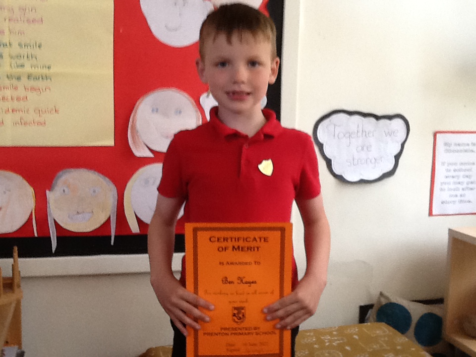 PrentonPrimary's tweet photo. Well done Ben and William last weeks winners of the Merit and Chocolate Bear. https://t.co/84Yp7RmHkY