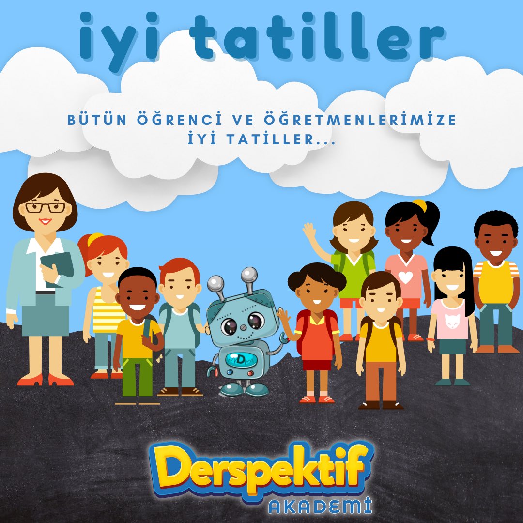 Tüm öğrenci ve öğretmenlerimize iyi tatiller. #yaztatili #derspektif #sanalkoç #çokçalıştık #birazmola