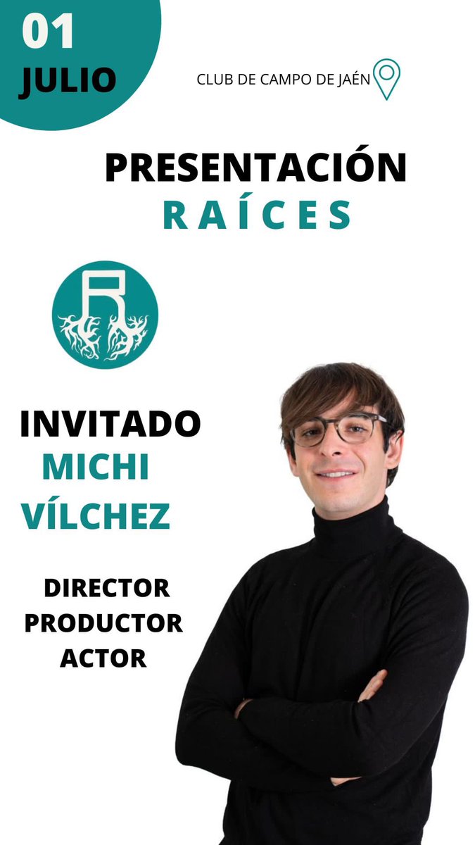 No podíamos empezar el viernes con mejor noticia que la de presentaros a <a href="/michiivr/">Michi Vílchez</a> como uno de los invitados para la Presentación de <a href="/raices_es/">R A Í C E S</a> 

Ilusión, talento y esfuerzo son algunas de las cualidades de este joven director, actor y productor. 🎬🎭

Seguimos #creando futuro‼️