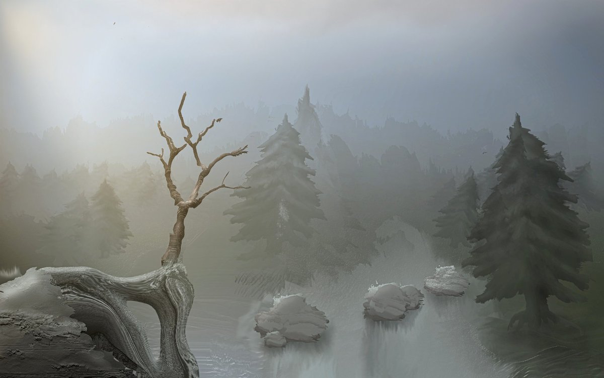 RobertVorwieger's tweet photo. Winterlandschaft, digitale Zeichnung  #zeichnung #digitalezeichnung #digitaldrawing #painting #usedom #inselusedom https://t.co/Z6URVqPpeq