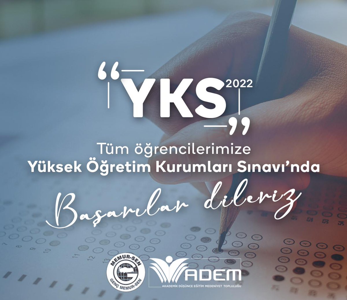 Uzun bir maratonun sonunda beklenen an geldi⌛️

Hayallerine bir adım daha yaklaşmak üzere hafta sonu girecekleri Yüksek Öğretim Kurumları Sınavı'nda tüm öğrencilerimize başarılar dileriz.☺️

📌ADEM Öğrenci Kulüplerimiz kazanacağınız üniversitelerde sizi bekliyor.☺️

#yks2022
